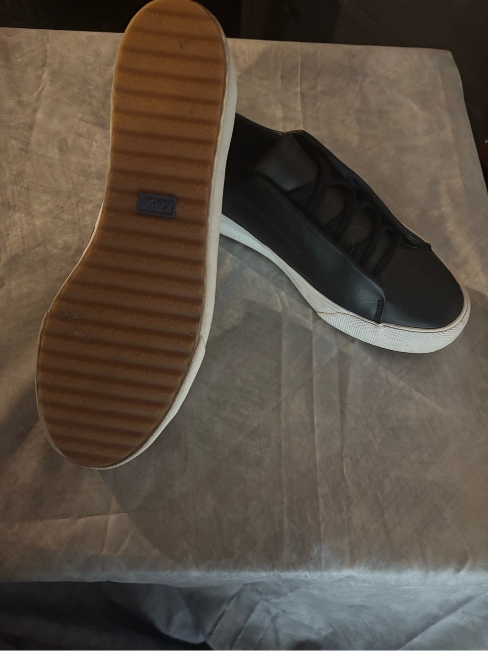 Keds Women's Black Slip-On Athletic Sneakers with White Soles - Picture 3 of 3